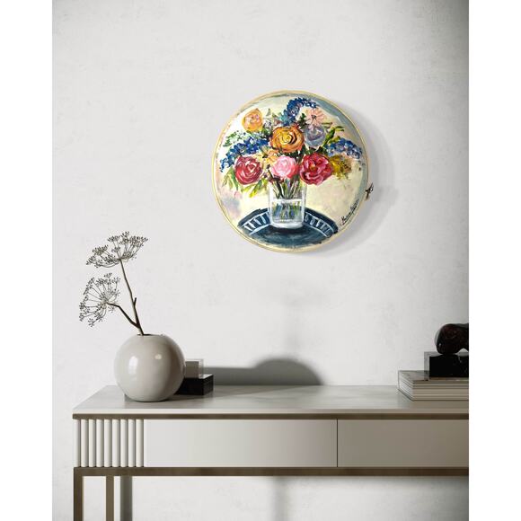 Hand-Painted Floral Canvas ArtVibrant Flower Bouquet